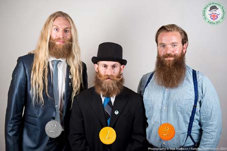 Natural Full Beard with Styled Moustache Winners - 3 Jos Gibson - 2 Mark Fuller - 1 Matthew Brown - Photo Rick Harrison. Click to enlarge and for carousel